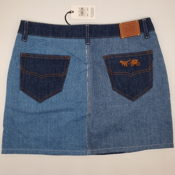 Runs big🔵 Coach 1941 Denim Patchwork Skirt - Picture 2 of 12